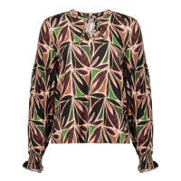 Geisha Blouse Top Purple Brown