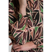 Geisha Blouse Top Purple Brown