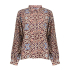 Geisha Blouse Ikat Burgundy Blue Orange