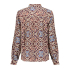 Geisha Blouse Ikat Burgundy Blue Orange