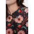 Geisha Blouse Flowers Blue Pink
