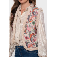 Geisha Gilet Flowers Beige Soft Pink