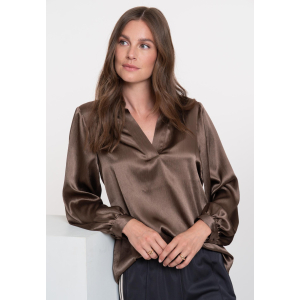 Geisha Blouse Satin Brown
