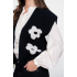 Geisha Gilet Vestje Flowers Black Off White