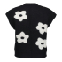 Geisha Gilet Vestje Flowers Black Off White