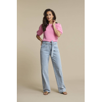 Red Button Trui Top Sweet Popcorn Pink