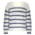 Red Button Trui Fuzzy Stripe Ecru Indigo