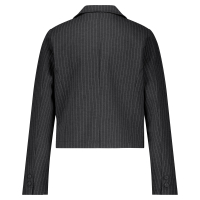 Red Button Blazer Punta Pinstripe Grey Melange