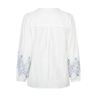 Red Button Blouse White Blue