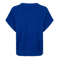 Red Button Vest Lesley Popcorn Cobalt