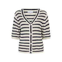 Red Button Vest Stripe Pearl Dark Blue
