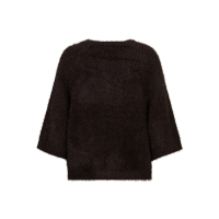 Red Button Vest Fuzzy Poncho Espresso