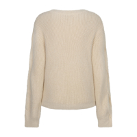 Red Button Trui Sweet Fluffy Cable Light Sand
