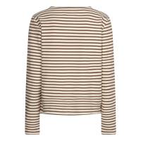 Red Button Longsleeve Shirt Terry Stripe Creme Espresso
