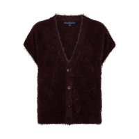 Red Button Spencer Fuzzy Burgundy