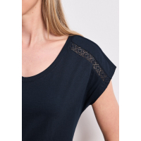 Street One Shirt Crochet Deep Blue