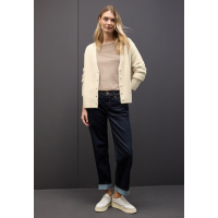 Street One Vest Fluffy Button Soft Beige