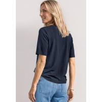 Street One Shirt Structured Darkest Blue