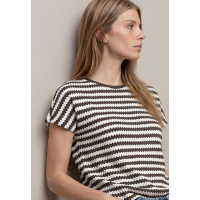 Street One Shirt Knit Striped Espresso Brown