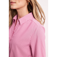 Street One Blouse Seersucker Striped Magenta Dream