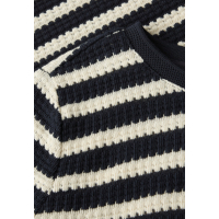 Street One Shirt Knit Striped Shadowed Navy