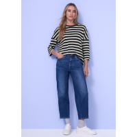 Street One Shirt Knit Striped Shadowed Navy