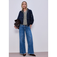 Street One Blouse Graphic Shadowed Navy