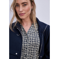 Street One Blouse Graphic Shadowed Navy