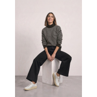 Street One Col Trui Striped Black Coffee