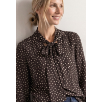 Street One Blouse Dots Black Coffee