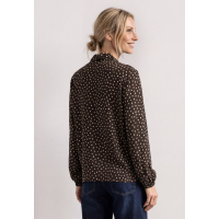 Street One Blouse Dots Black Coffee