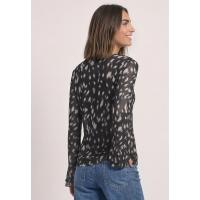Street One Shirt Mesh Volant Black
