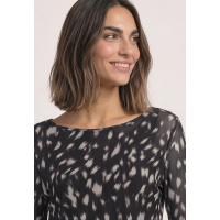 Street One Shirt Mesh Volant Black