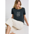 Street One T-Shirt Peace Pine Grove Green