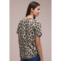 Street One Blouse Top Animal Timeless Beige