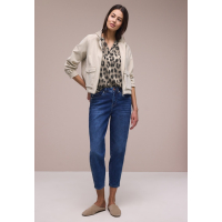 Street One Blouse Top Animal Timeless Beige