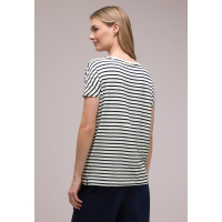 Street One Shirt Striped Shadowed Navy