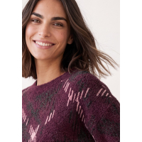 Street One Trui Top Jacquard Rustic Rouge