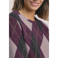 Street One Trui Argyle Berry Plum