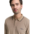 Tom Tailor Longsleeve Polo Shirt Brown Cashew Beige