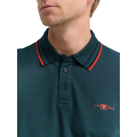 Tom Tailor Longsleeve Polo Shirt Navy Green
