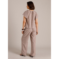 Yest Top Manon Coffee Brown Off White