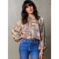 Yest Blouse Billy Dark Sand Dark Navy