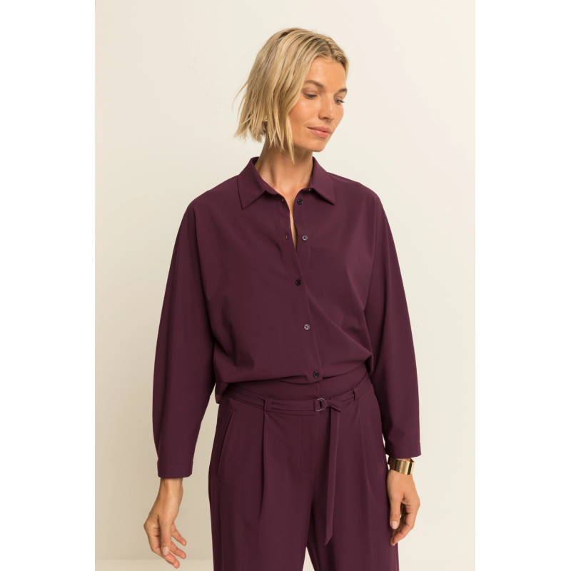 Expresso Blouse Travel Fudge Dark Red