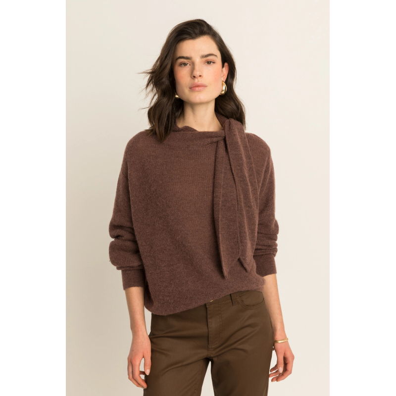 Expresso Trui Strik Rain Drum Brown