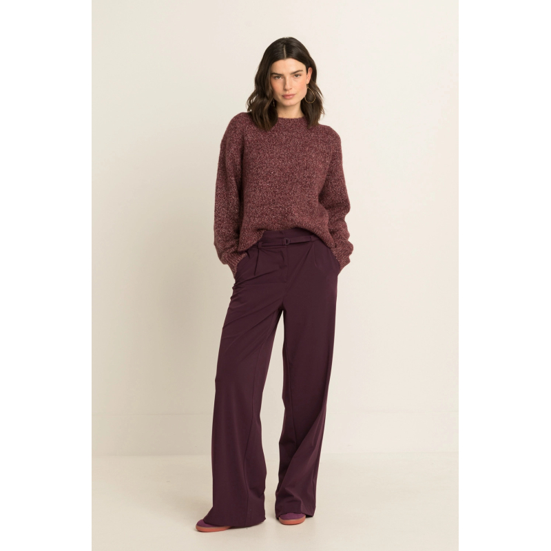 Expresso Broek Fudge Dark Red