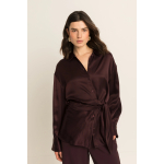 Expresso Blouse Satin Fudge Dark Red