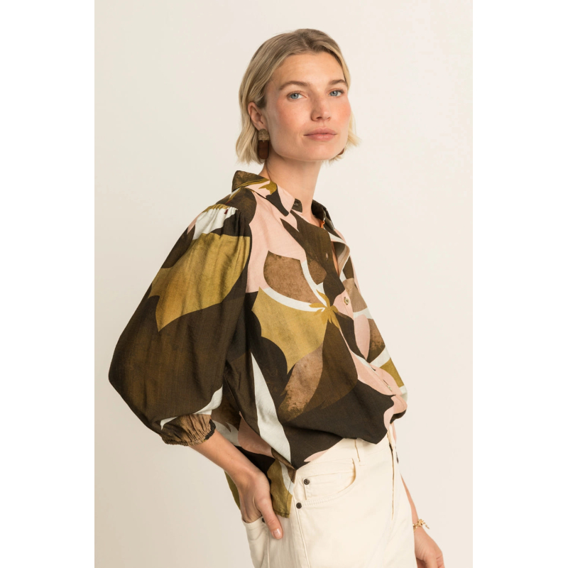 Expresso Blouse Mid Brown Olive