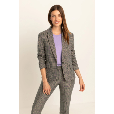 Expresso Blazer Checked Violet