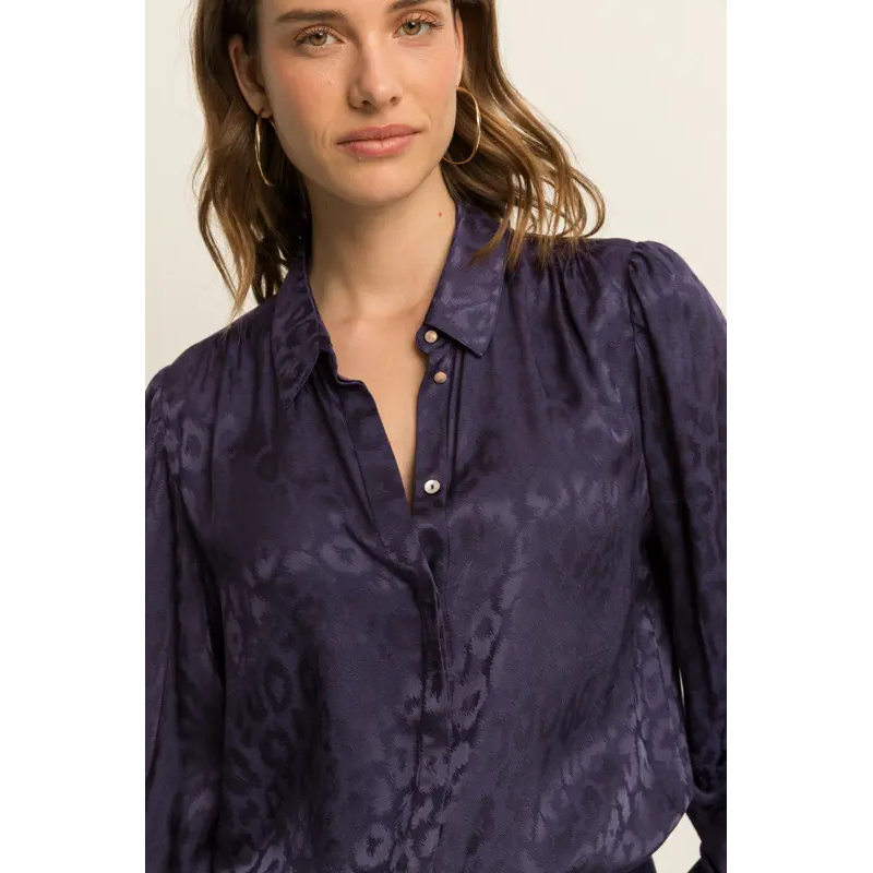 Expresso Blouse Jacquard Blue Nights